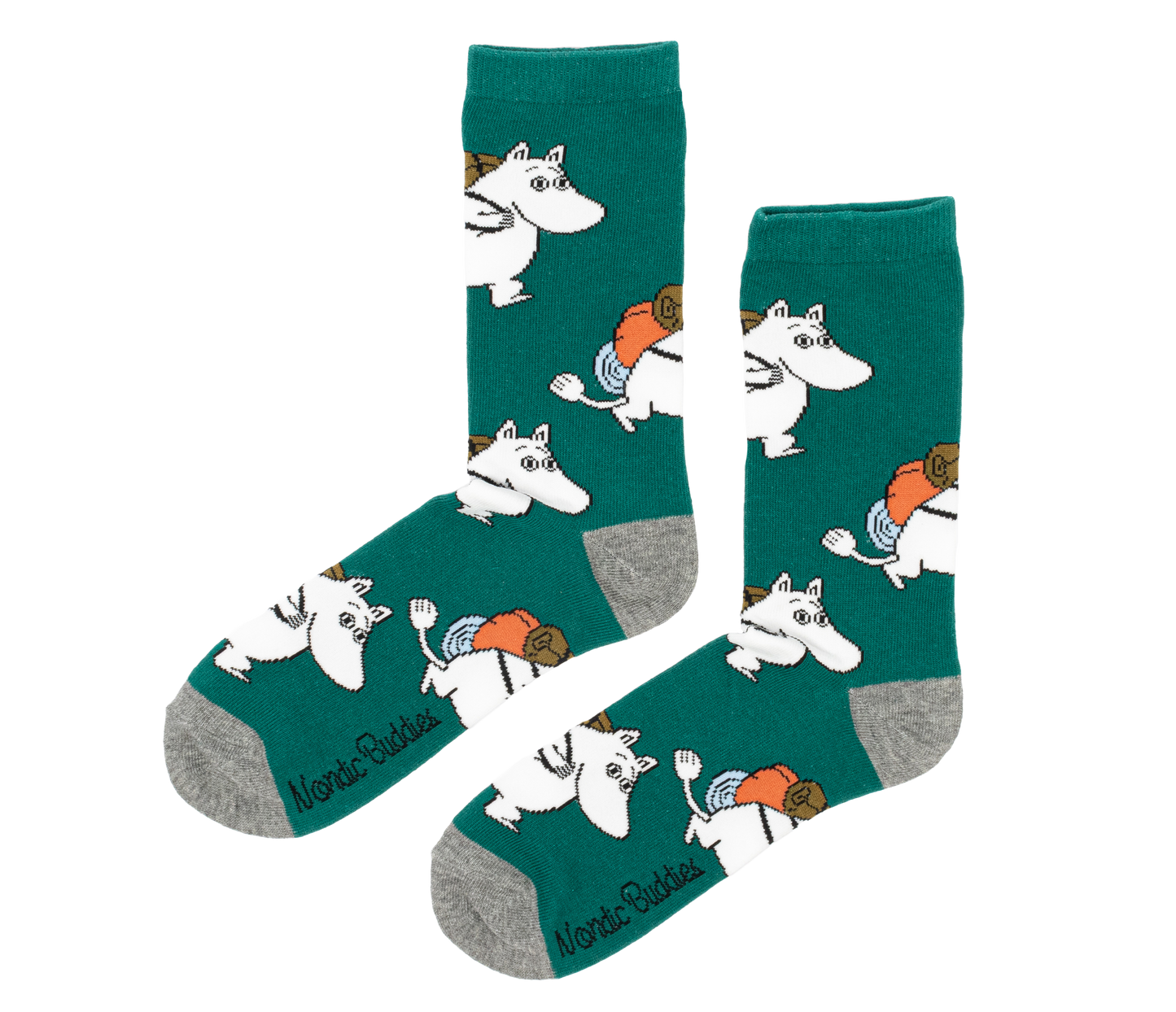 Moomin Mens Socks - Moomintroll Adventuring Green