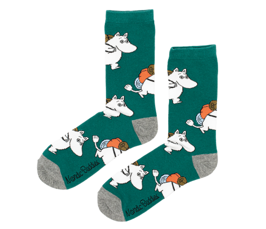Moomin Mens Socks - Moomintroll Adventuring Green