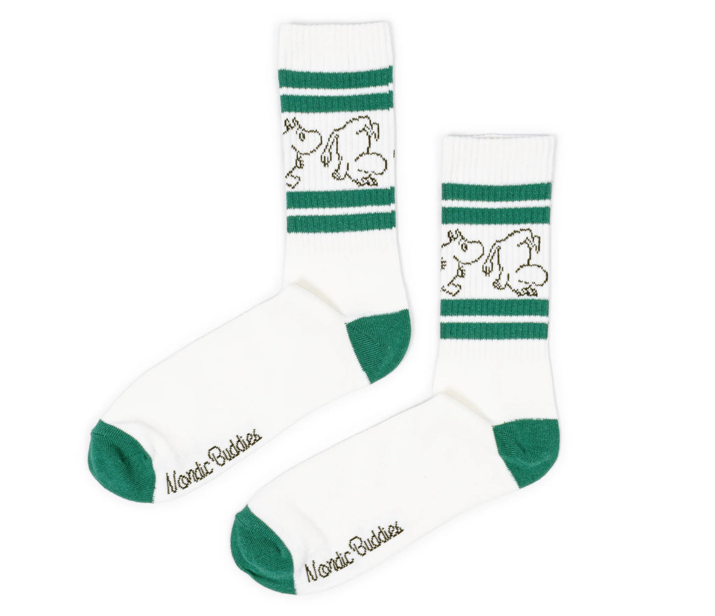 Moomin Retro Mens Socks - Moomintroll Green Stripes