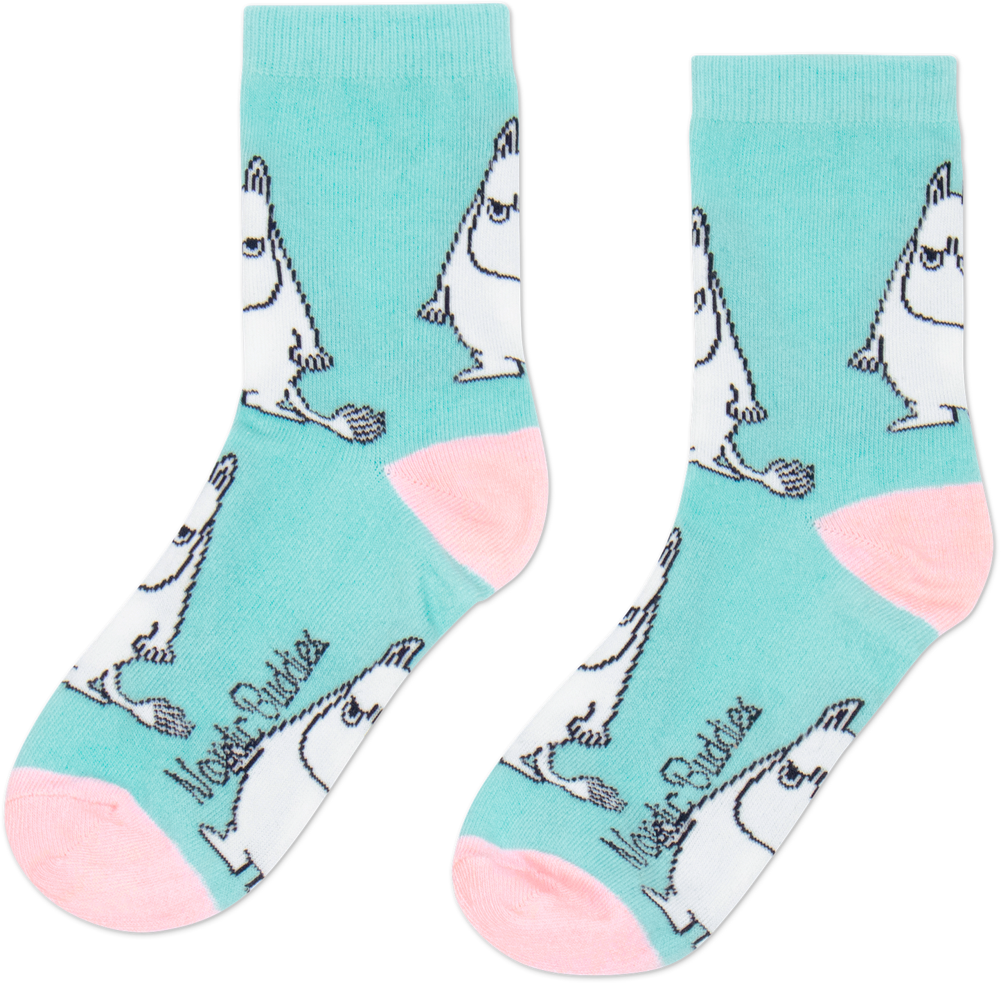 Moomin Ladies Socks - Grumpy Moomintroll Turquoise/Pink