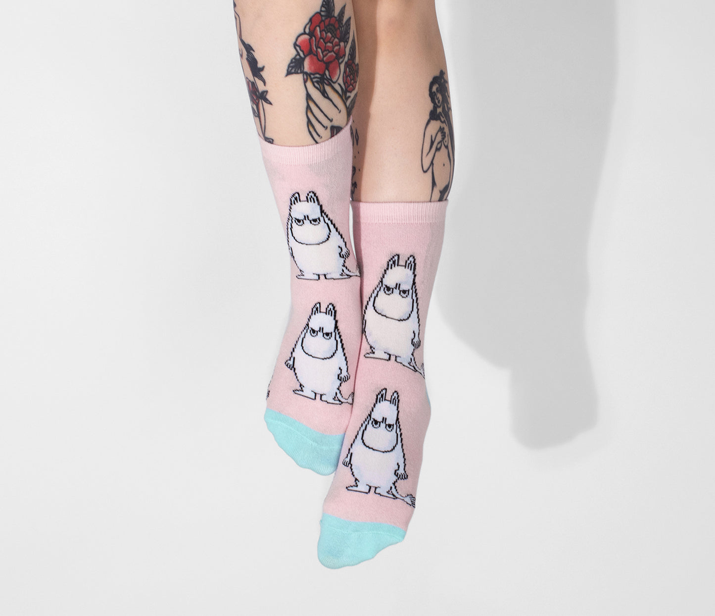 Moomin Ladies Socks - Grumpy Moomintroll Pink/Turquoise