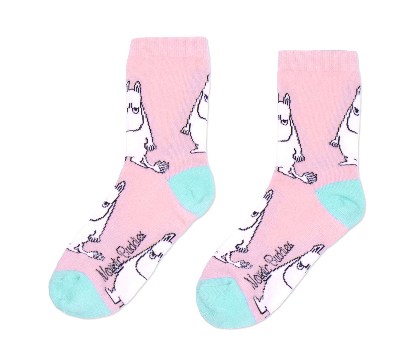 Moomin Ladies Socks - Grumpy Moomintroll Pink/Turquoise