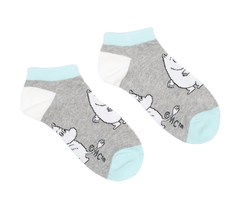 Moomin Ladies Ankle Socks - Moomintroll Grey/Blue