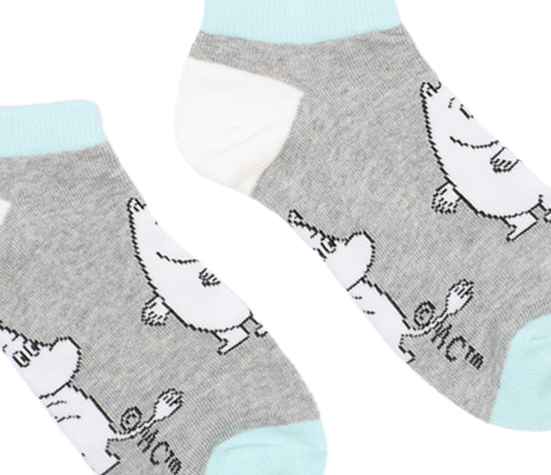 Moomin Ladies Ankle Socks - Moomintroll Grey/Blue