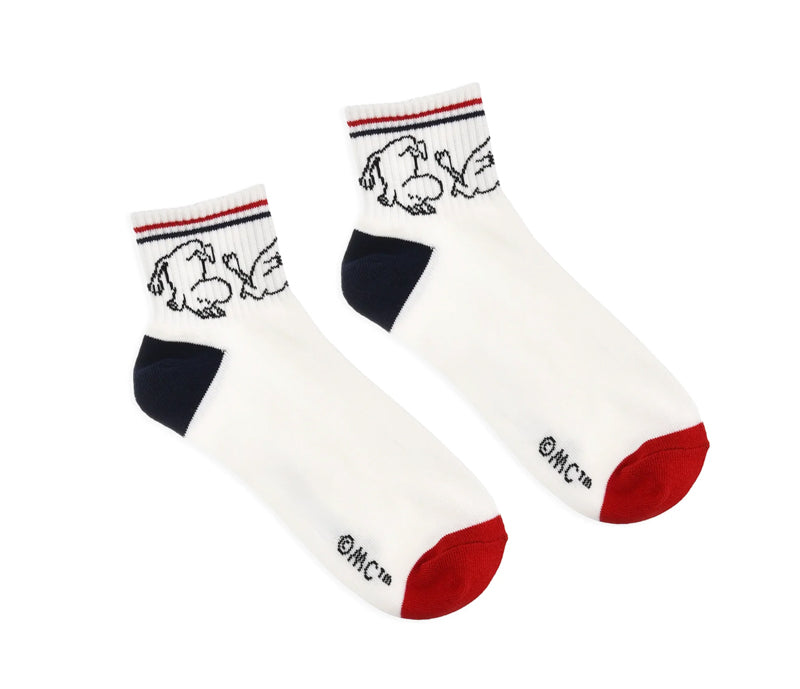 Moomin Men's Ankle Socks - Moomintroll Retro White/Red/Blue