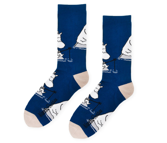 Moomin Mens Socks - Moomintroll Fishing Blue