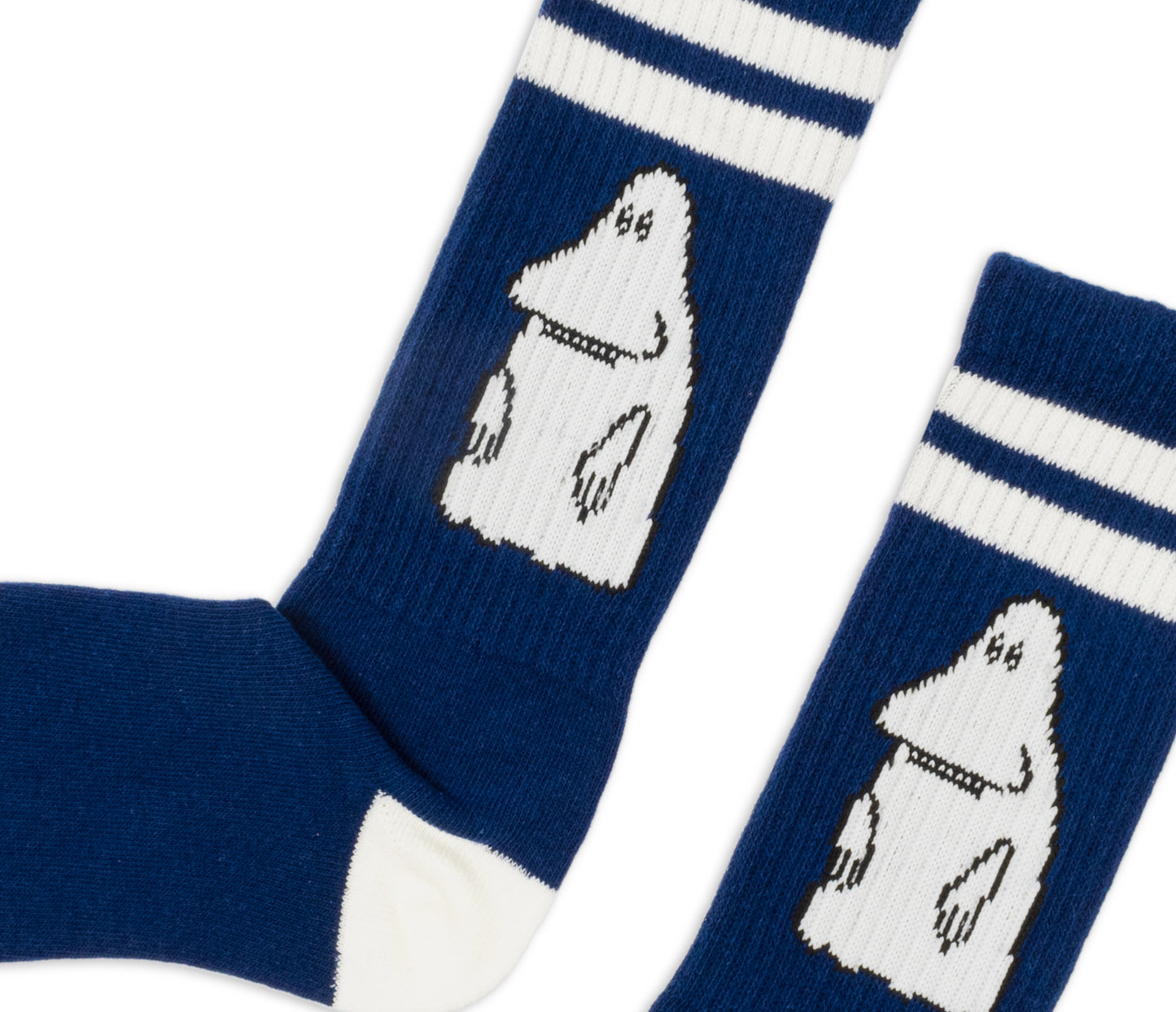 Moomin Retro Mens Socks - Groke Blue with White Stripe