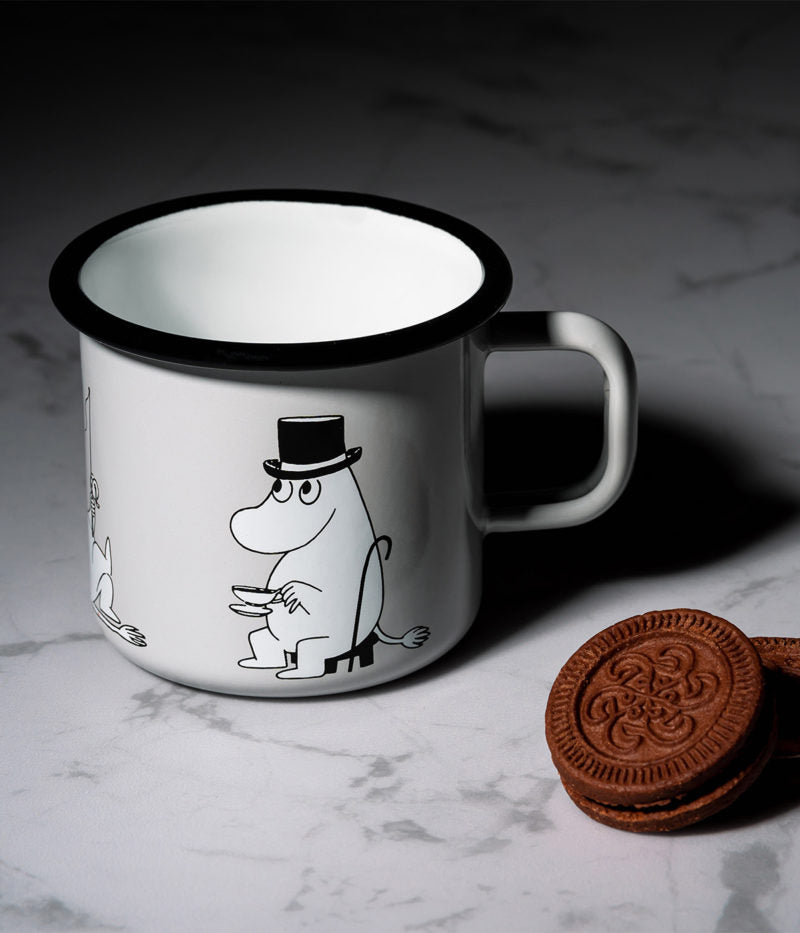 Moominpappa Retro Enamel Mug (3.7dl) - Grey