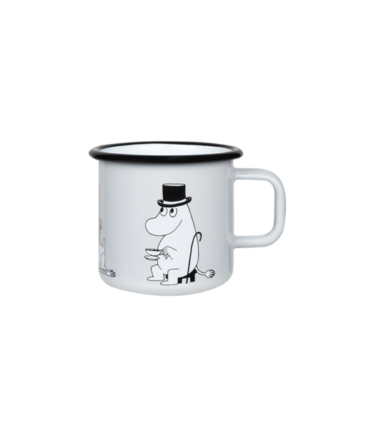 Moominpappa Retro Enamel Mug (3.7dl) - Grey