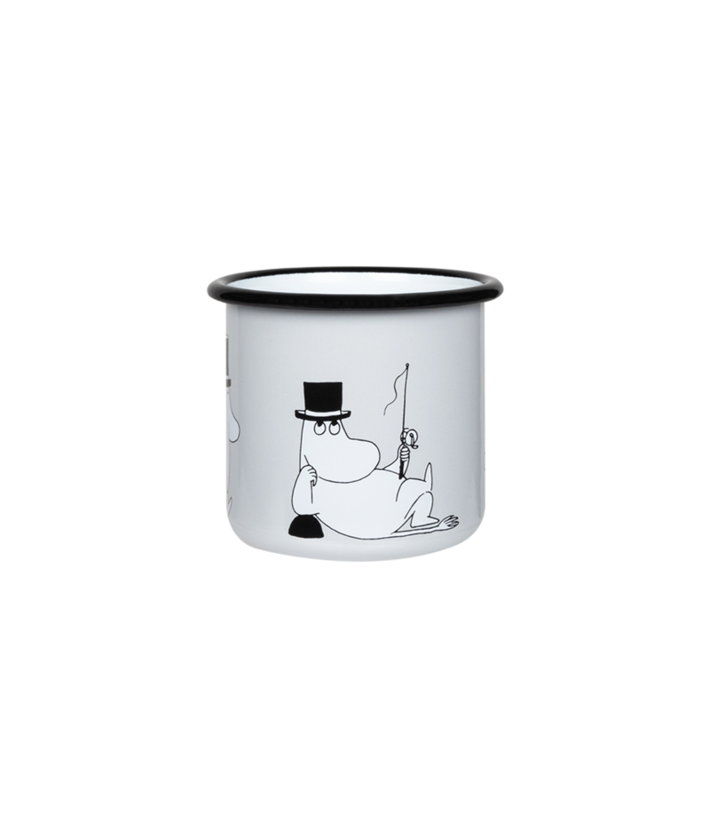 Moominpappa Retro Enamel Mug (3.7dl) - Grey