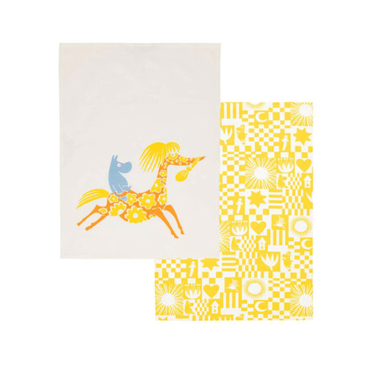 Moomin Kitchen Towel  - Party, Yellow 2-Set