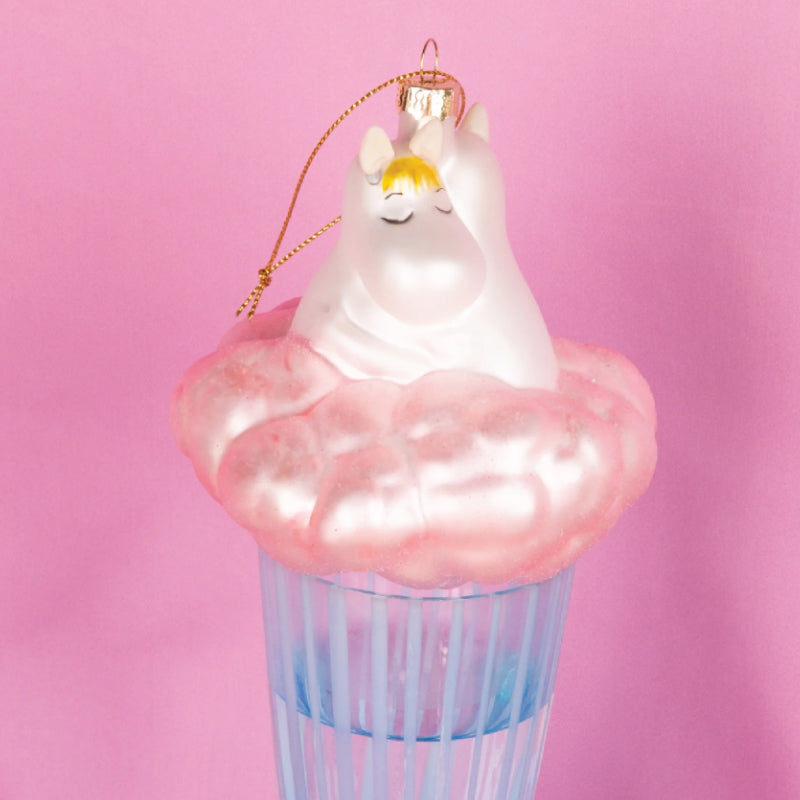Moomin Glass Ornament - Pink Cloud