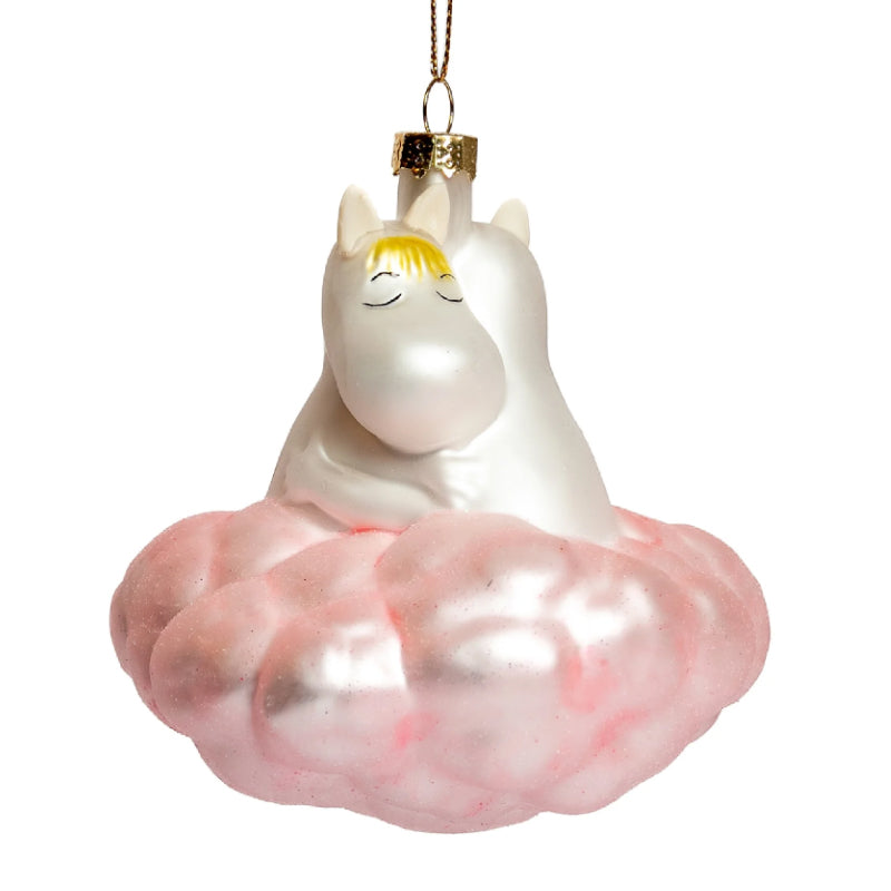 Moomin Glass Ornament - Pink Cloud