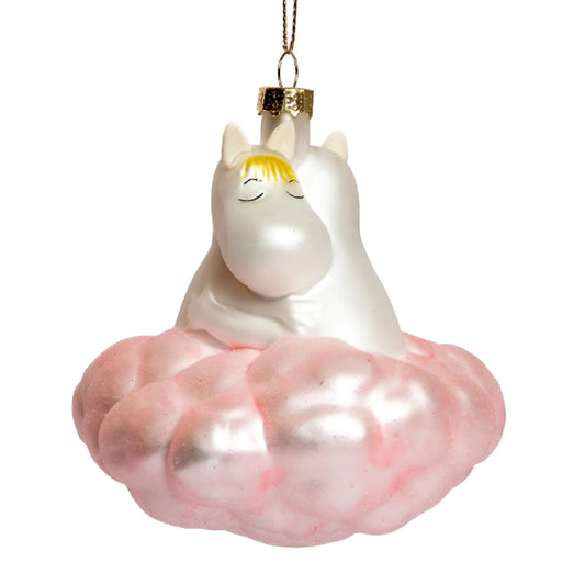 Moomin Glass Ornament - Pink Cloud