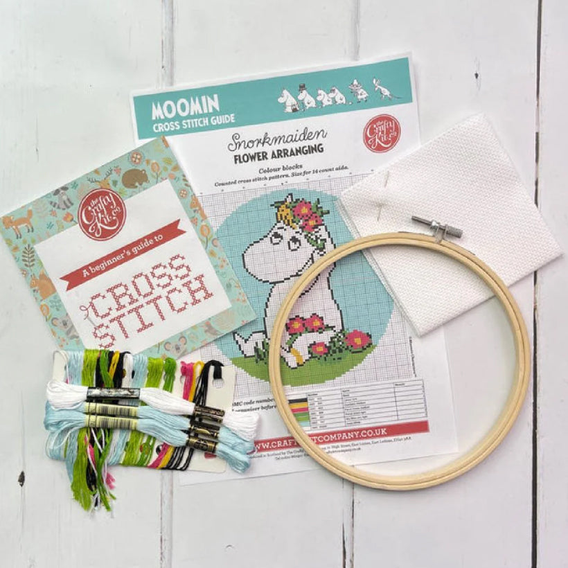 Moomin Cross Stitch Kit - Snorkmaiden With A Flower Crown