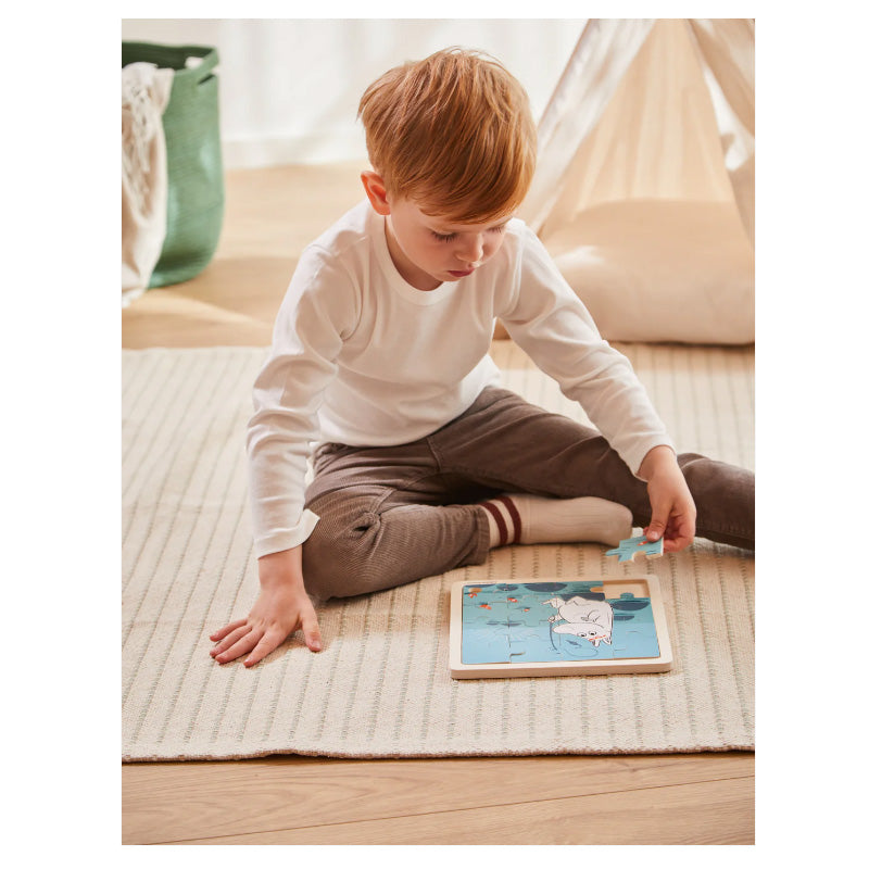 Wooden Square Puzzle - Fishing