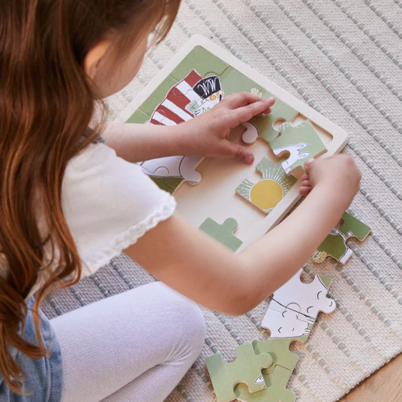 Wooden Square Puzzle - Hugs
