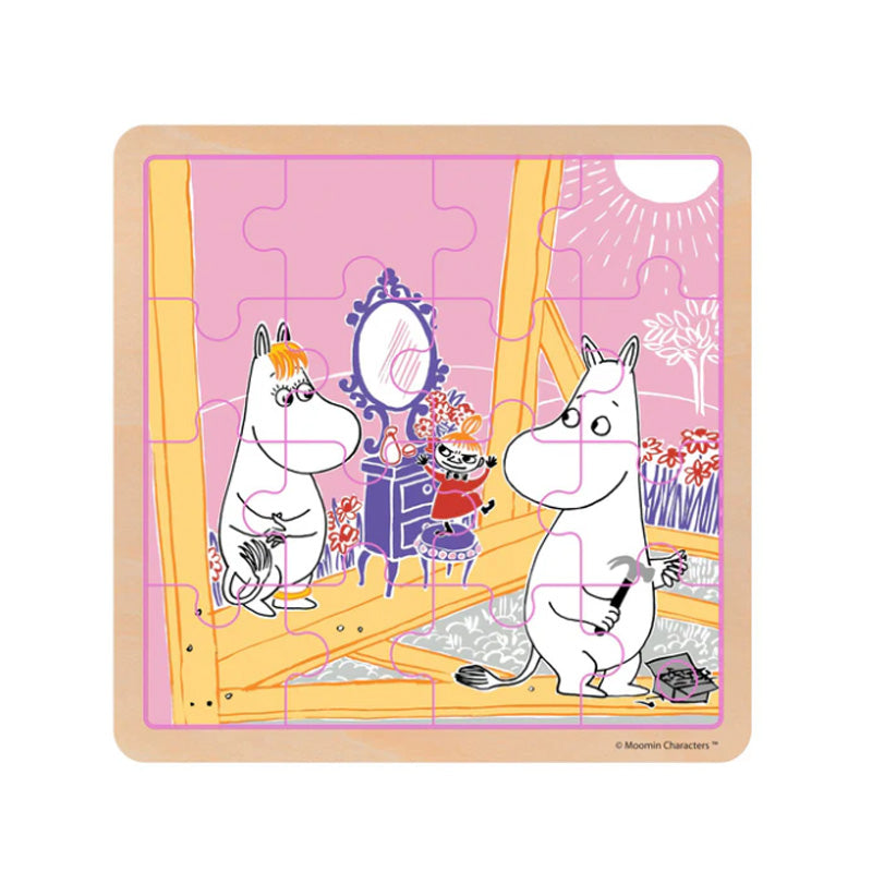 Wooden Square Puzzle - Pink/Yellow