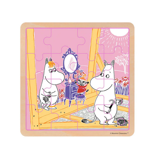 Wooden Square Puzzle - Pink/Yellow