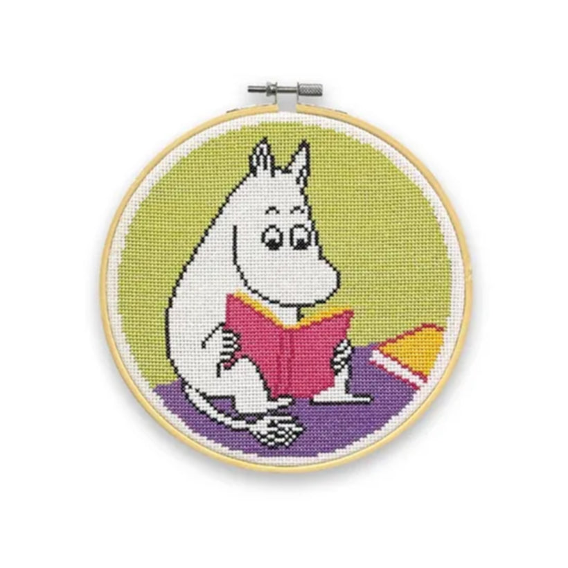 Moomin Cross Stitch Kit - Moomintroll Reading