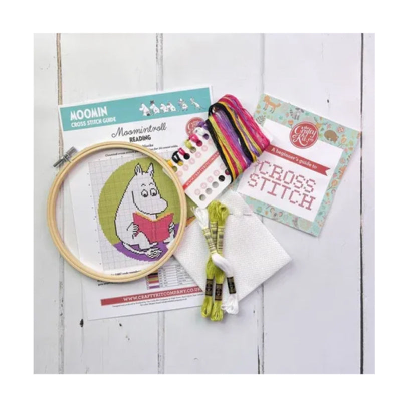 Moomin Cross Stitch Kit - Moomintroll Reading