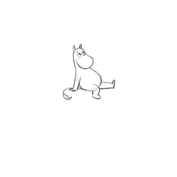 Moomin Greeting Card - Sitting, Sketch