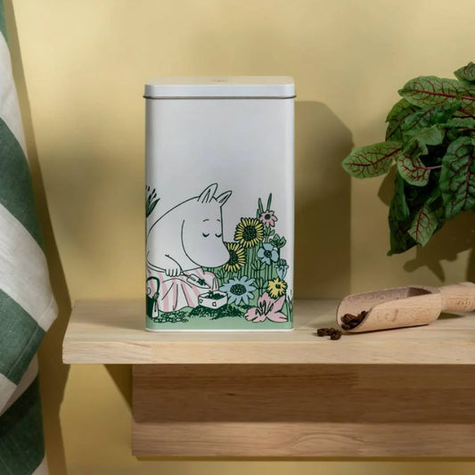 Moomin Garden Coffee Tin 20 cm (White)