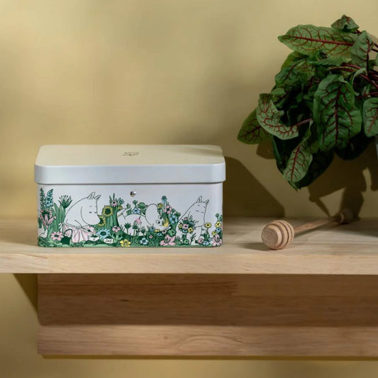 Moomin Garden Tea Tin White