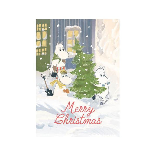 Moomin Christmas Card - Shovelling