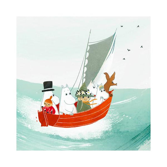 Moomin Square Greeting Card - Boat