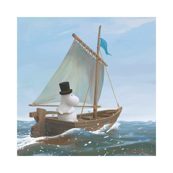Moomin Square Greeting Card - Pappa Sailing Animation
