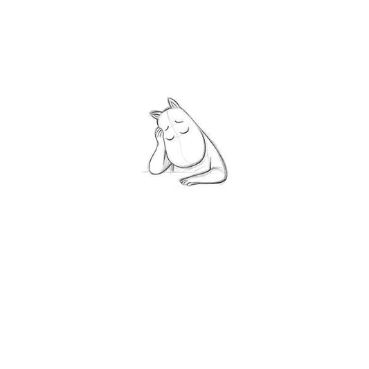 Moomin Greeting Card - Sad Moomin, Sketch