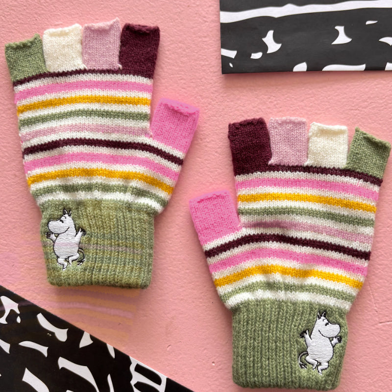 Moomin Stripy Fingerless Gloves