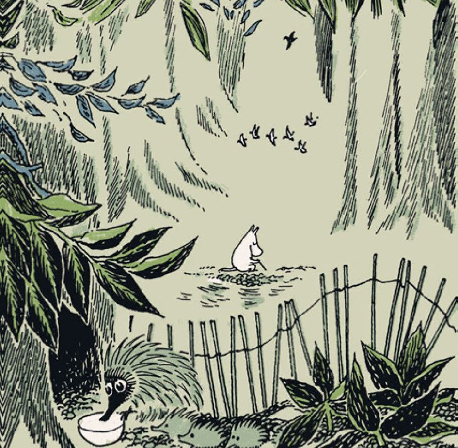 Moomin Mini Paper Napkins - Moominpappa Green